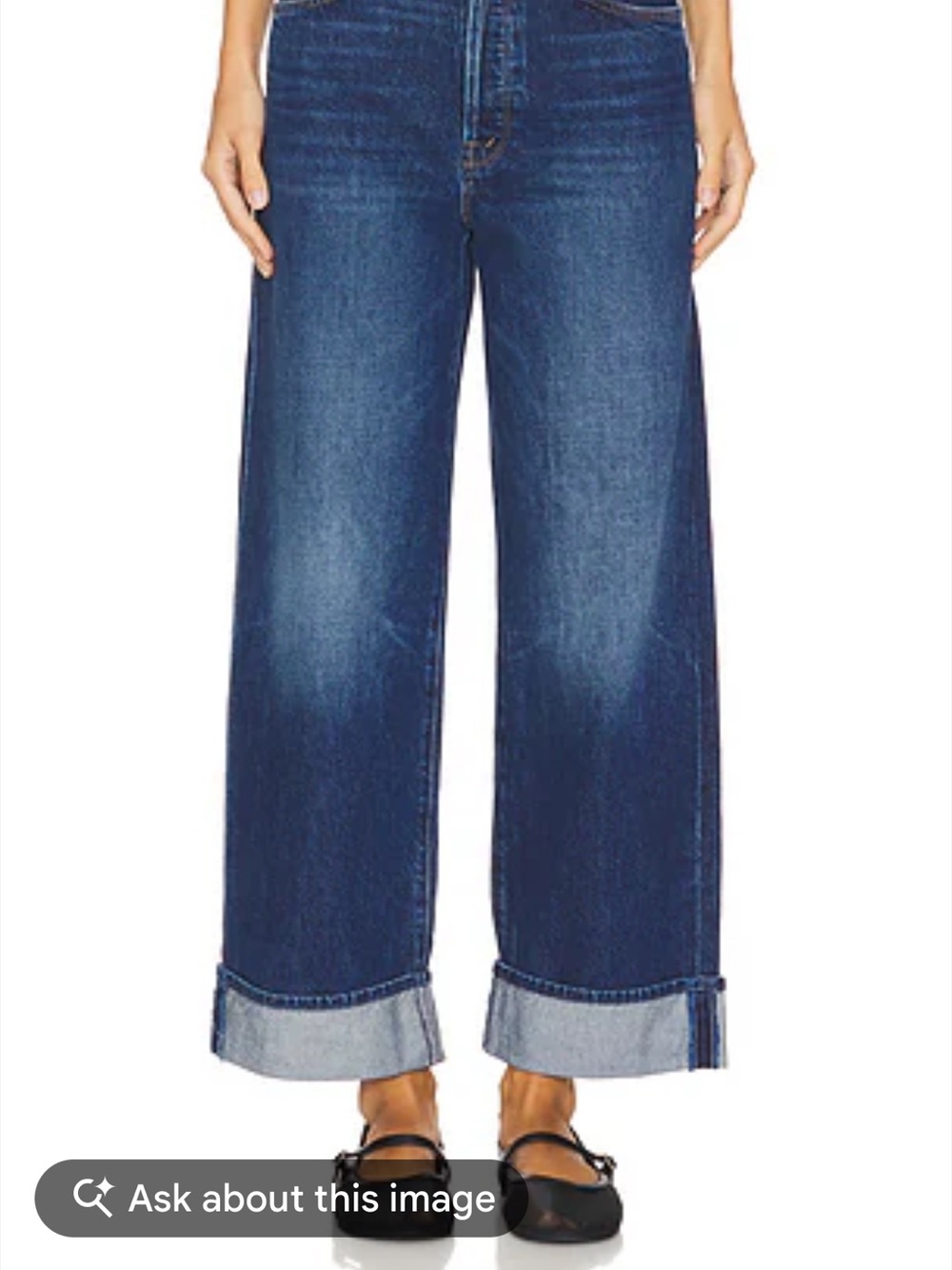 MOTHER Womenโs Dark Blue Straight Jeans